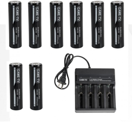Комплект из восьми аккумуляторов и зарядного устройства 18650 Battery 8-Pac...