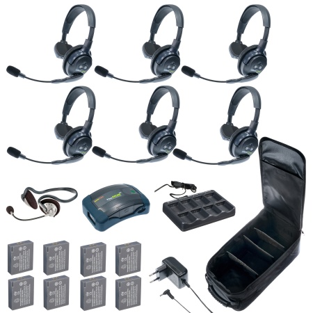 HUB 7-SMON UltraLITE & HUB 7 абонентов с гарнитурами 6 Single 1 Monarch Headset, батареи и кейс в ко
