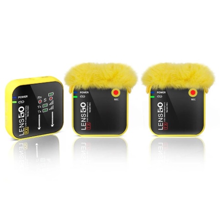 LENSGO 348C Yellow 1v1 Радиомикрофон 1 канал с записью wifi Желтый