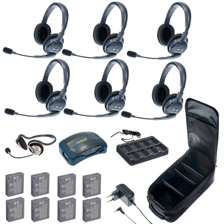 HUB 7-DMON UltraLITE & HUB 7 абонентов с гарнитурами 6 Double 1 Monarch Headset, батареи и кейс в ко