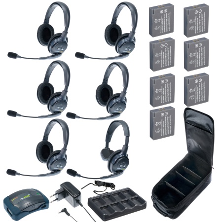 HUB 6-15 UltraLITE&HUB 6 абонентов с гарнитурами 1 Single 5 Double Headsets, з/у и сумка в комплекте