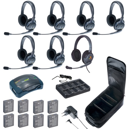 HUB 7-DMXD UltraLITE & HUB 7 абонентов с гарнитурами 6 Double 1 Max 4G Double, батареи и кейс в комп