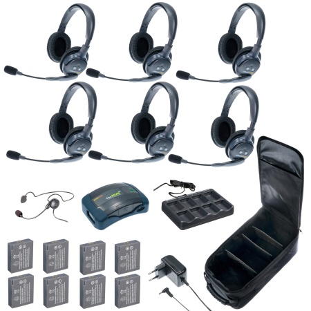 HUB 7-DCYB UltraLITE & HUB 7 абонентов с гарнитурами 6 Double 1 Cyber Headset, батареи и кейс в комп